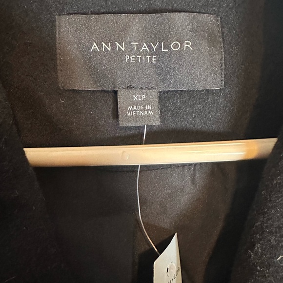 Ann Taylor Wool Blend Chesterfield Pea Coat Black NWT XL XLP - Picture 3 of 7